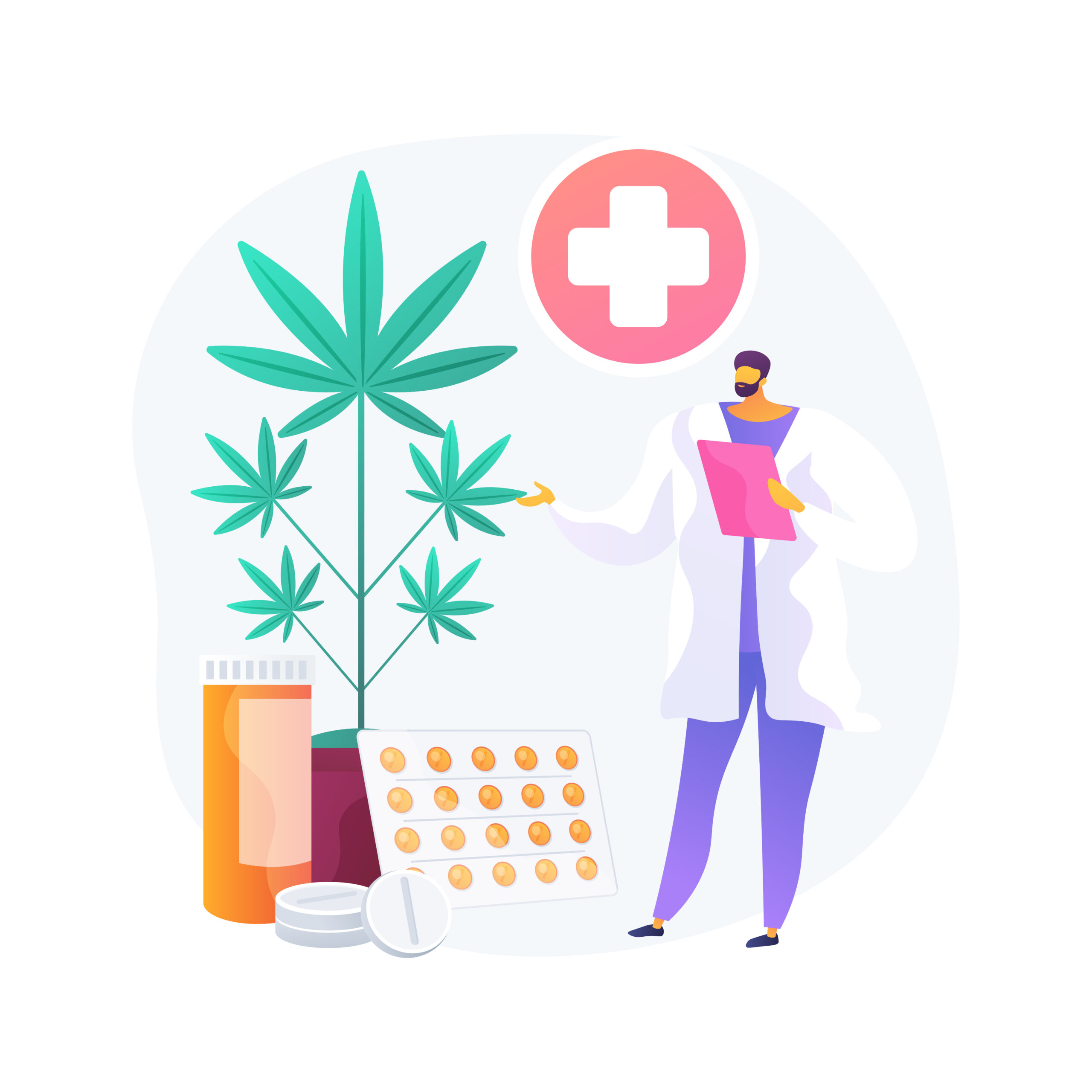 Medical marijuana abstract concept vector illustration.